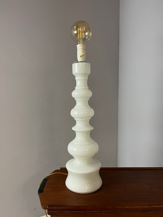 Tischlampe weiß Glas aus Dänemark