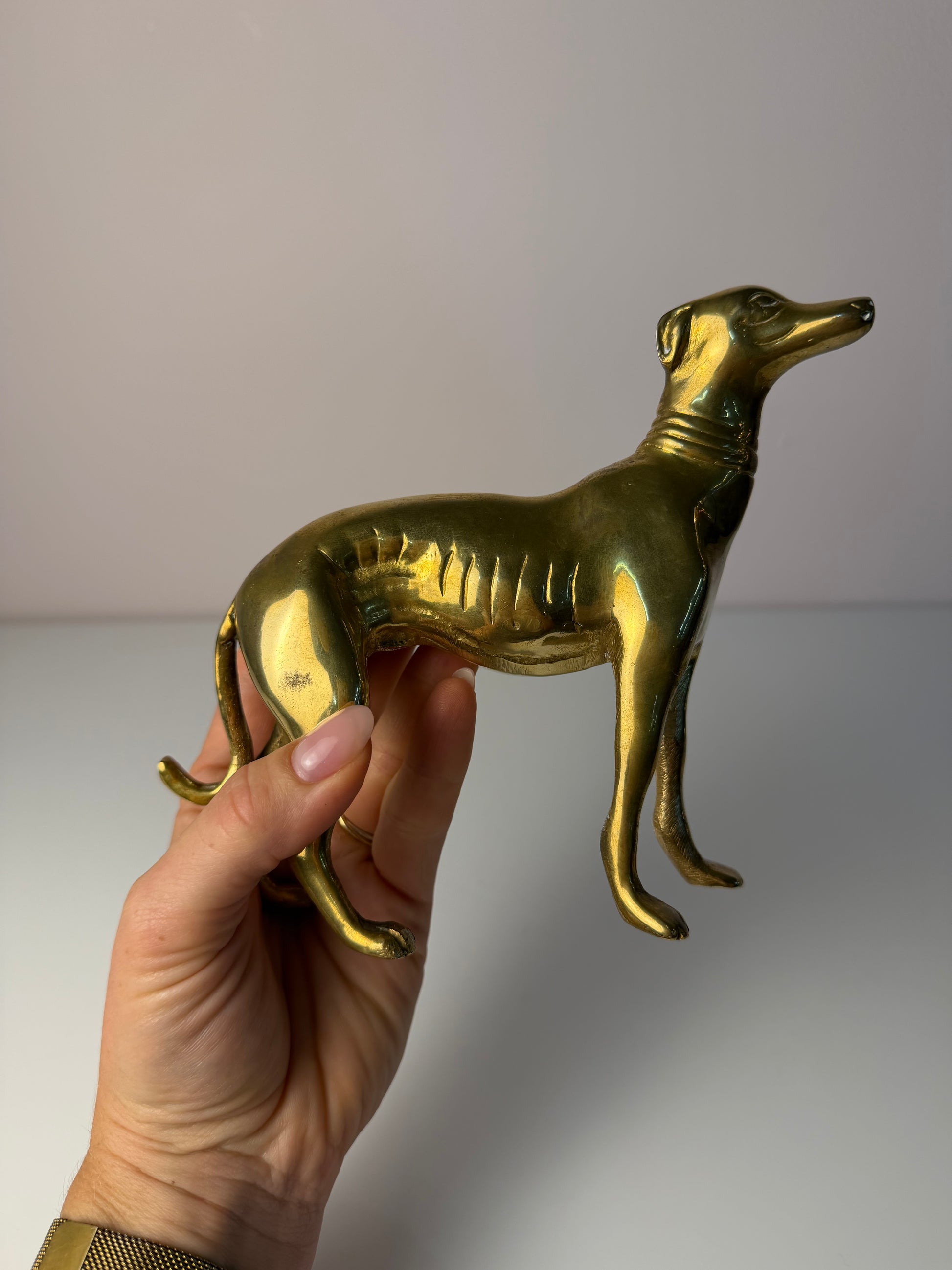 Set: 2 Windhunde Messing aus Dänemark