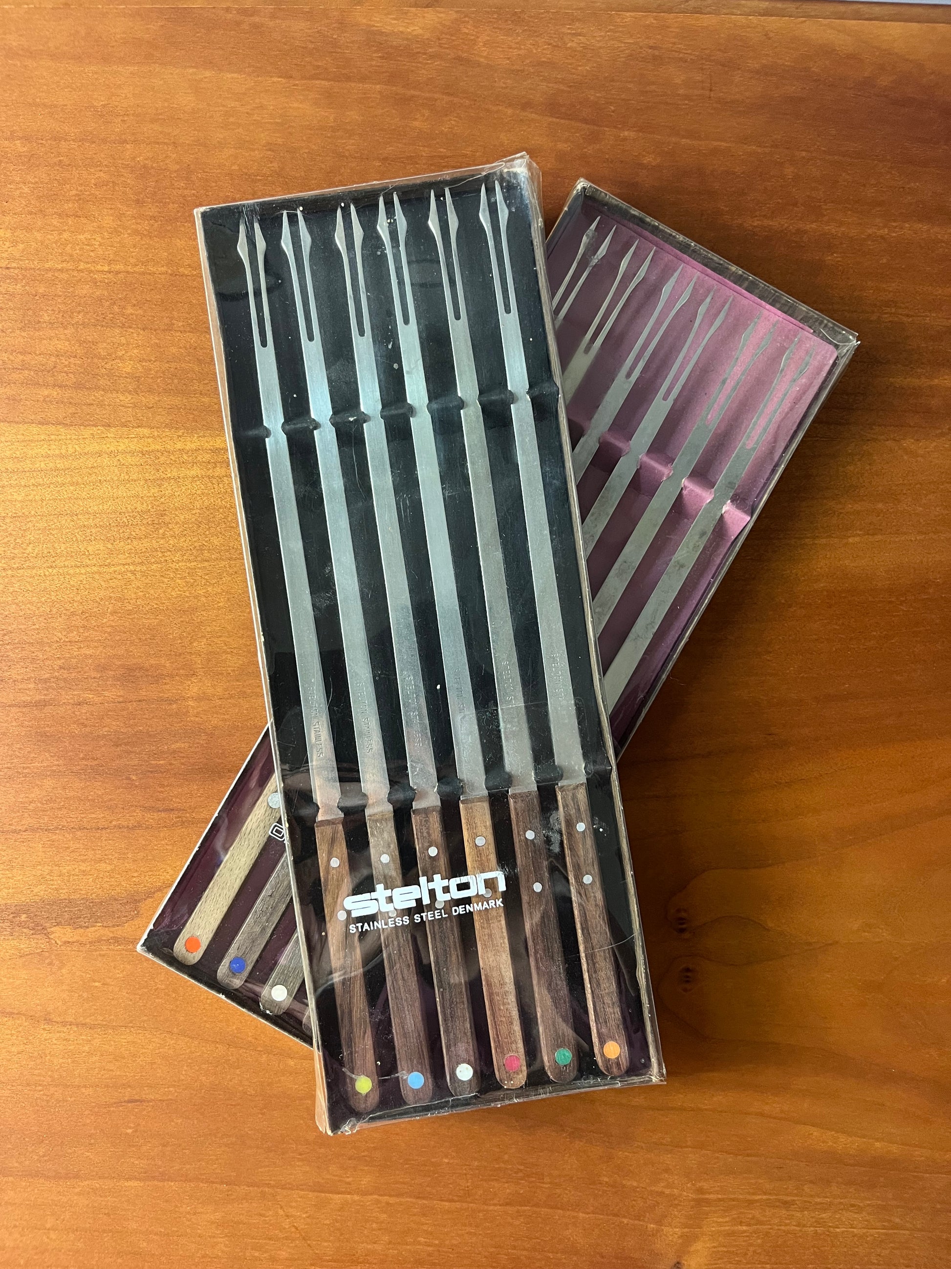 Fonduegabeln Edelstahl & Teak von Stelton