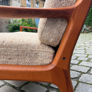 3-Sitzer Sofa Senator beige Wolle Teak von Ole Wanscher für Cado