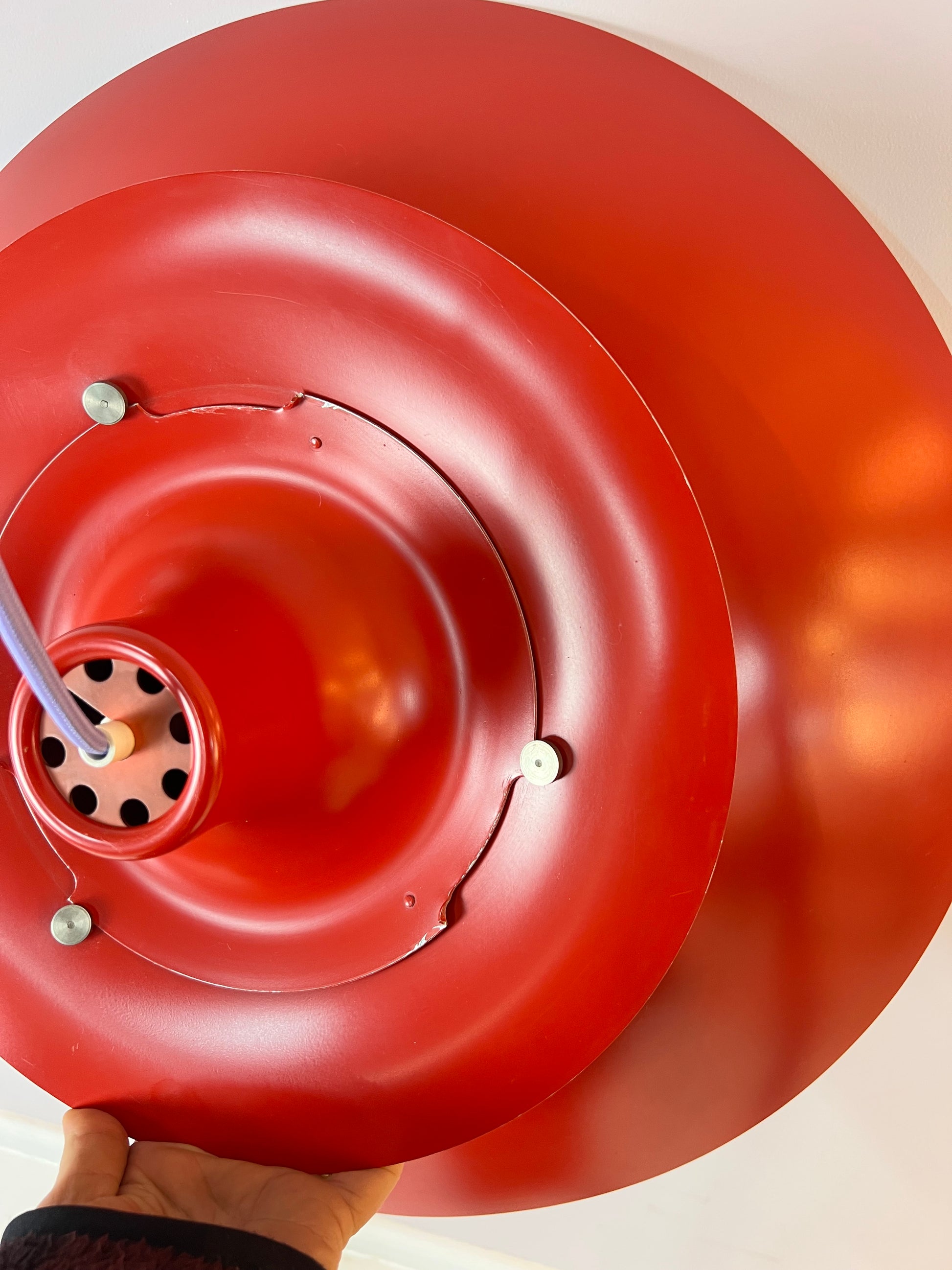 Lamellenlampe PH5 rot von Poul Henningsen für Louis Poulsen