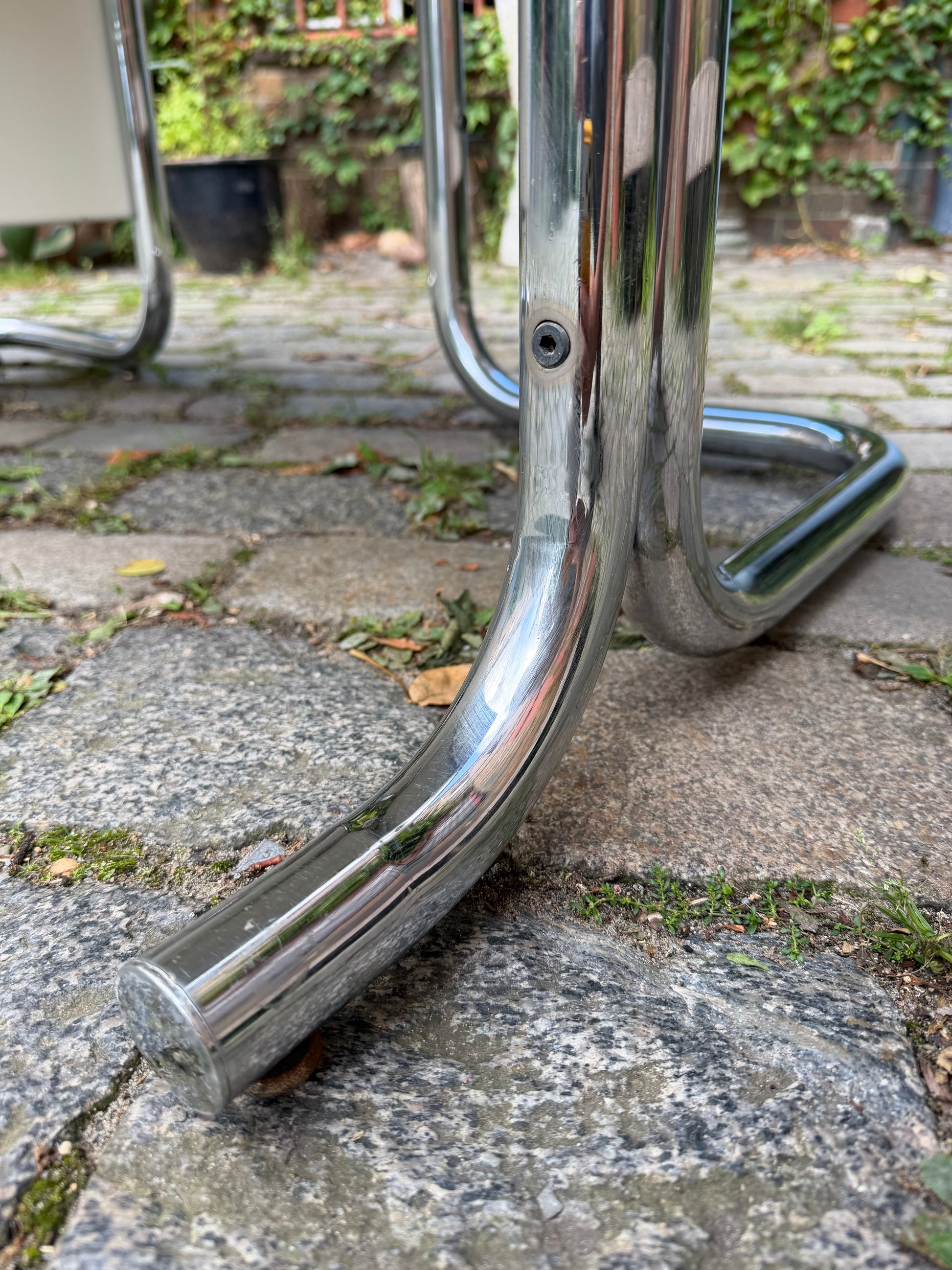 Schreibtisch weiß Fiberglas Chrom von 2 INN Lissone