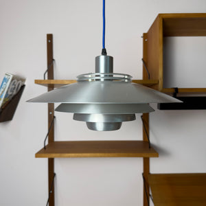 Lamellenlampe Modell Dania 2040 silber von Kurt Wiborg für JEKA