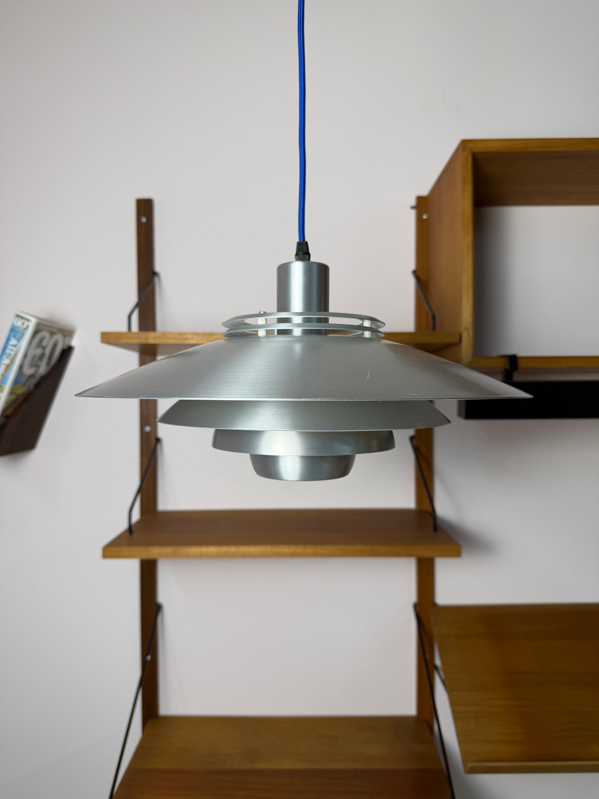 Lamellenlampe Modell Dania 2040 silber von Kurt Wiborg für JEKA