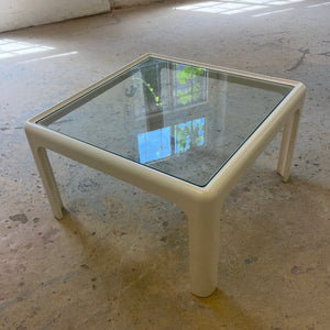 Quadratischer Couchtisch weiß Glas von Peter Ghyczy für Horn Collection
