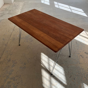 Esstisch / Schreibtisch Teak mit neuem Chromgestell von O. D. Møbler