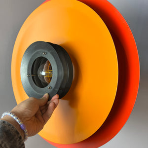 Lamellenlampe neu lackiert orange schwarz