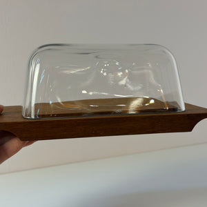 Käsebrett Teak mit Glasdeckel