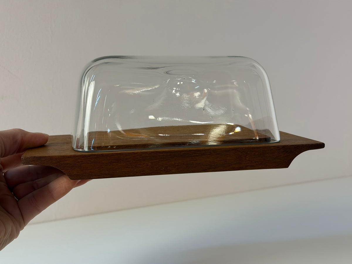 Käsebrett Teak mit Glasdeckel