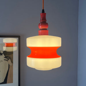 Hängelampe weiß orange rot