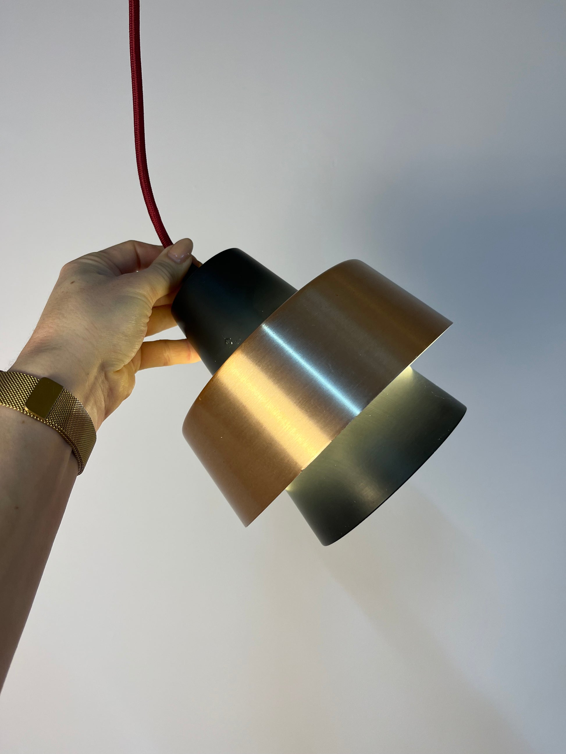 Lamellenlampe schwarz Kupfer aus Dänemark