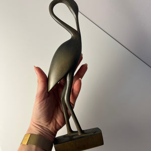 Kranich graugrün Holz aus Dänemark