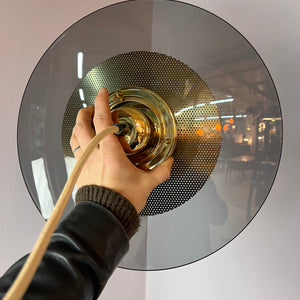 Lamellenlampe Gold Rauchglas aus Dänemark