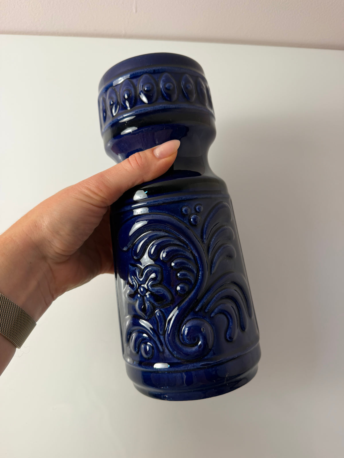 Vase 122-24 blau von VEB Gräfenroda