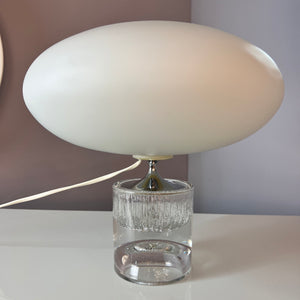 Tischlampe weiß Glas von Daum Nancy