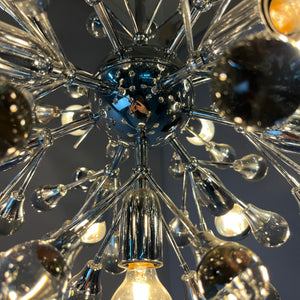 Sputnik Kronleuchter Chrom Glas aus Italien