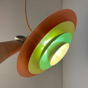 Lamellenlampe neu lackiert peach gelb mint aus Dänemark