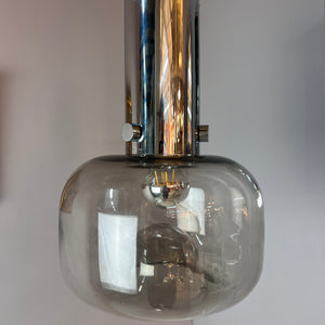 Hänge- oder Deckenlampe Glas Chrom von Glashütte Limburg