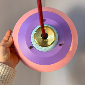 Lamellenlampe neu lackiert mint rosa lila aus Dänemark