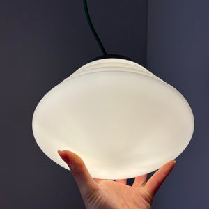 Hängelampe weiß silber Glas