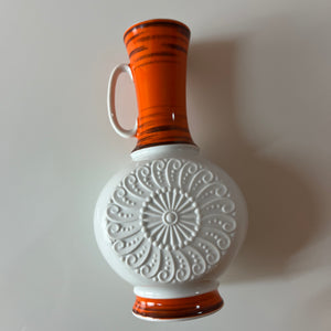 Vase 720/1 orange weiß von Royal Porzellan Bavaria KPM