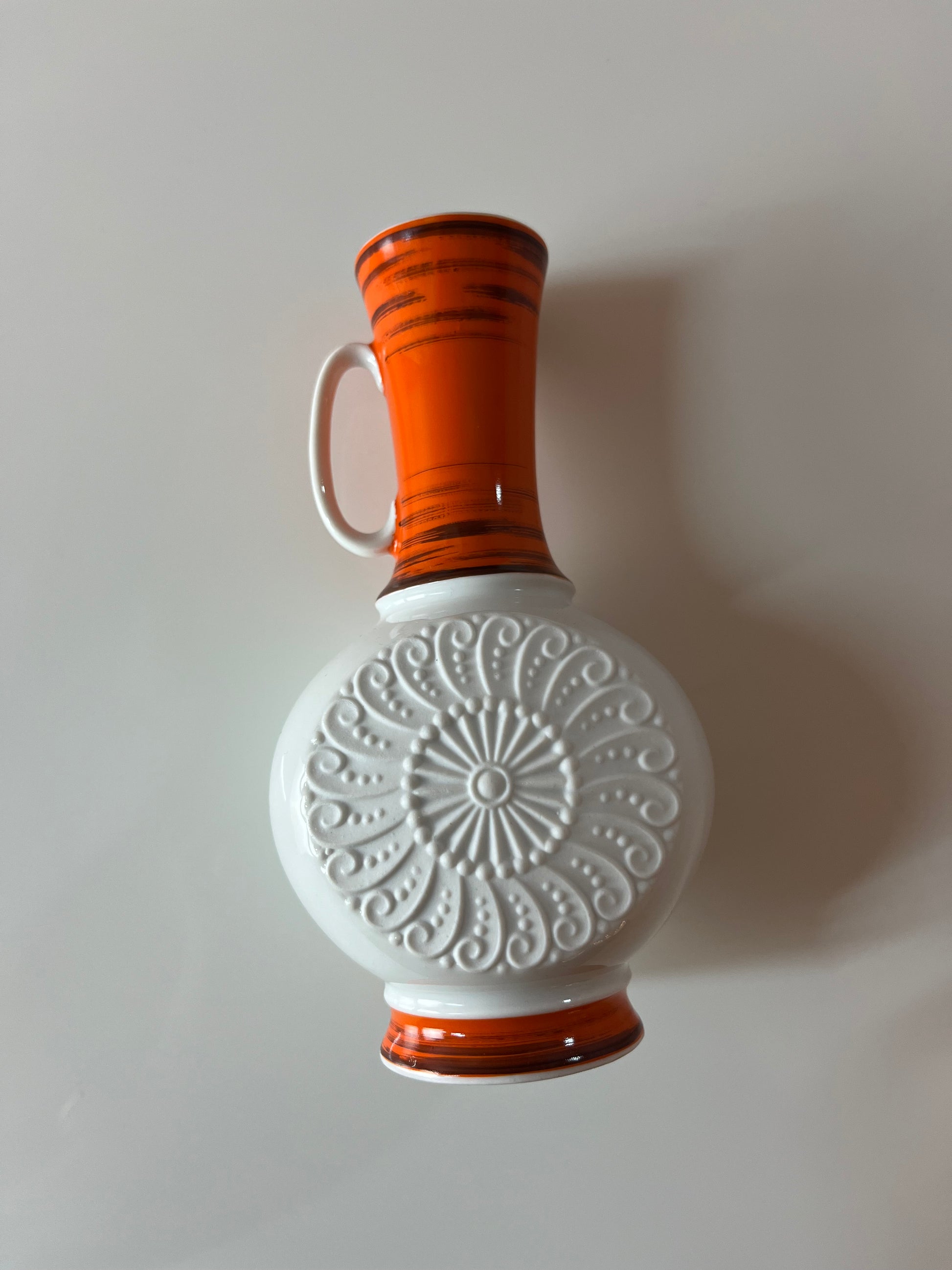 Vase 720/1 orange weiß von Royal Porzellan Bavaria KPM
