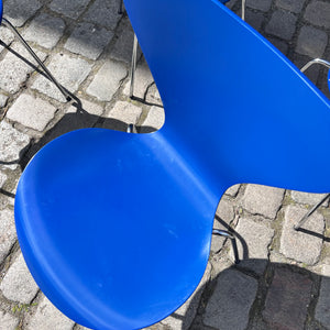 Set: 4x Stuhl Serie 7 Königsblau lackiert von Arne Jacobsen für Fritz Hansen