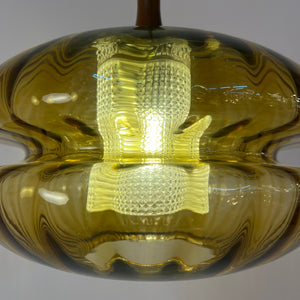 Hängelampe Glas Teak von Orrefors