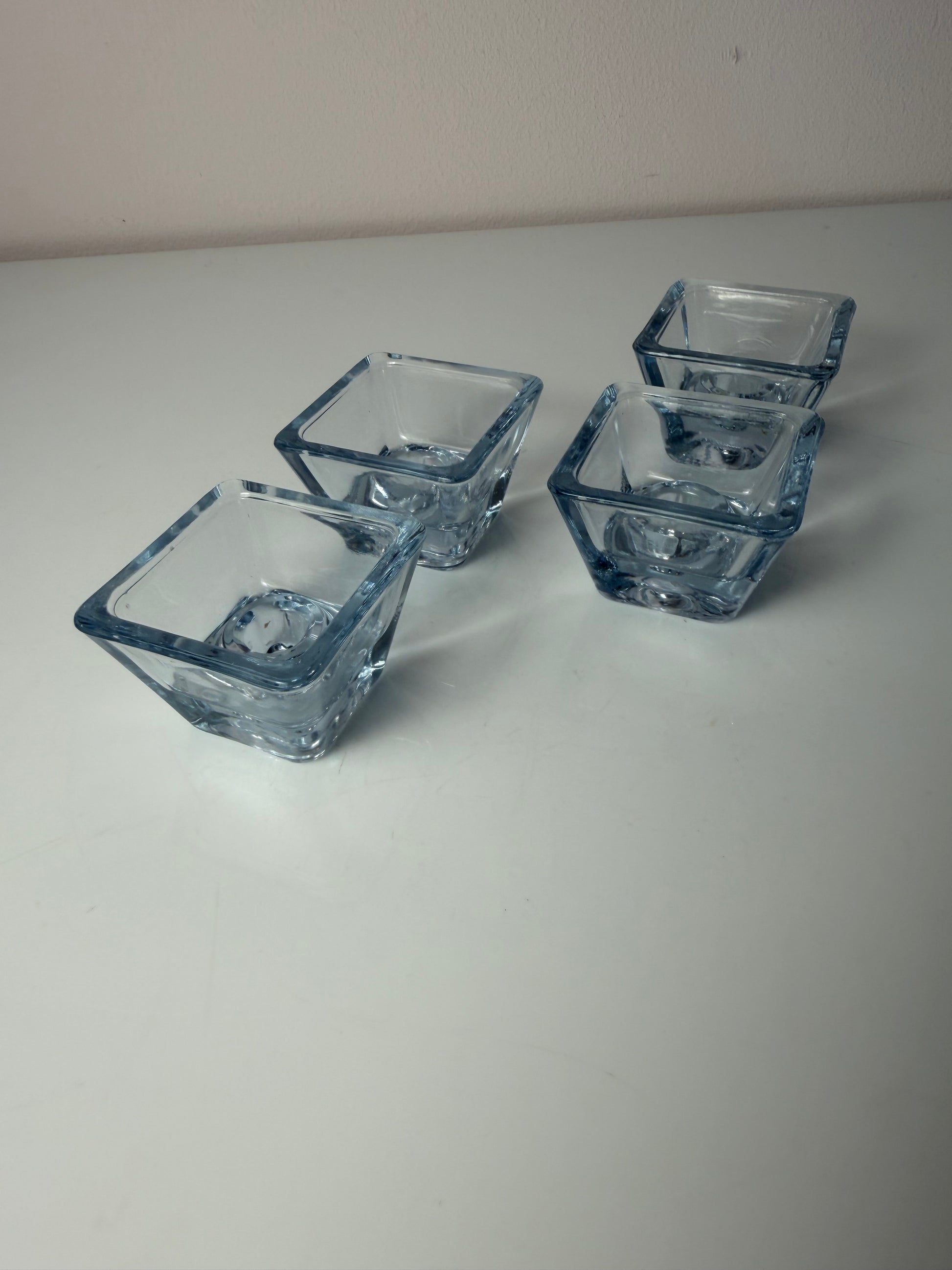 Set: 4x Kerzenständer Serie Skjold Glas von Per Lütken für Holmegaard