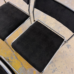 Set: 4x TACKE Polsterstuhl schwarz Chrom