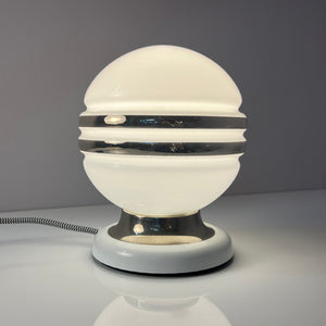 Kugel-Tischlampe weiß Chrom