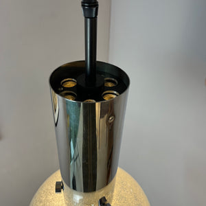 Hängelampe Chrom Eisglas von Herbert Proft für Glashütte Limburg