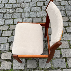 Set: 6x Polsterstuhl beige Teak Cord von Erik Buch