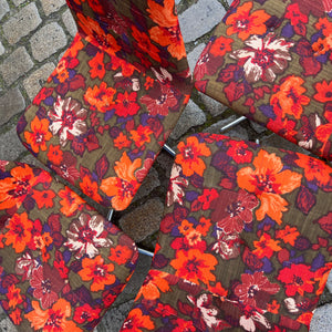 Set: 4x Drehstuhl rot floral von EKA Wohnmöbel