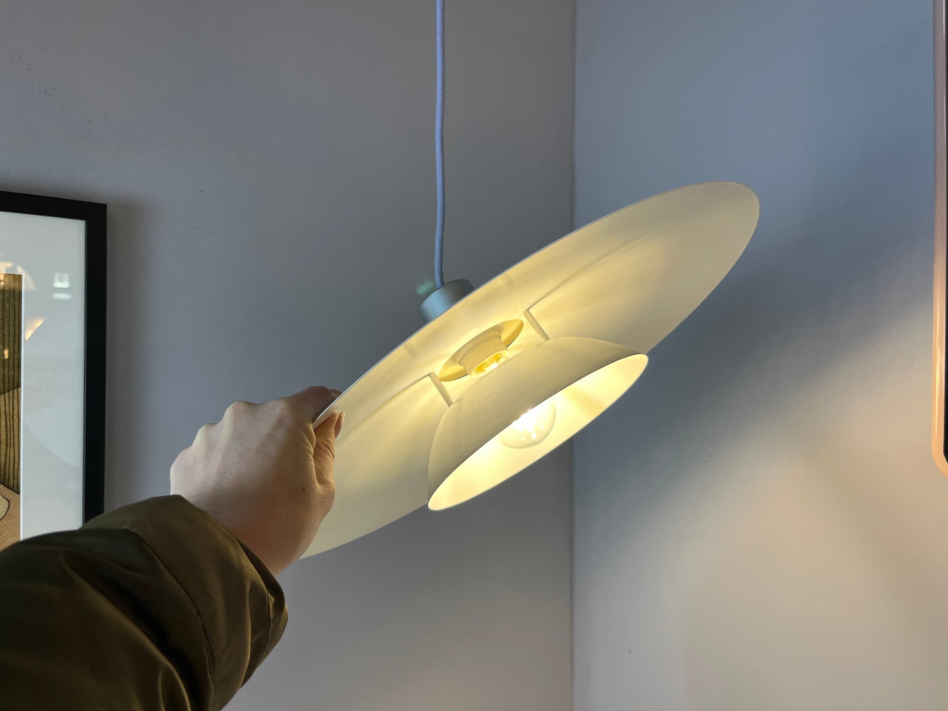Lamellenlampe weiß silber von Design Light