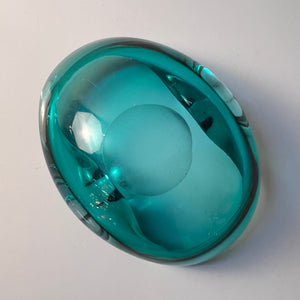 Aschenbecher blau Glas aus Dänemark