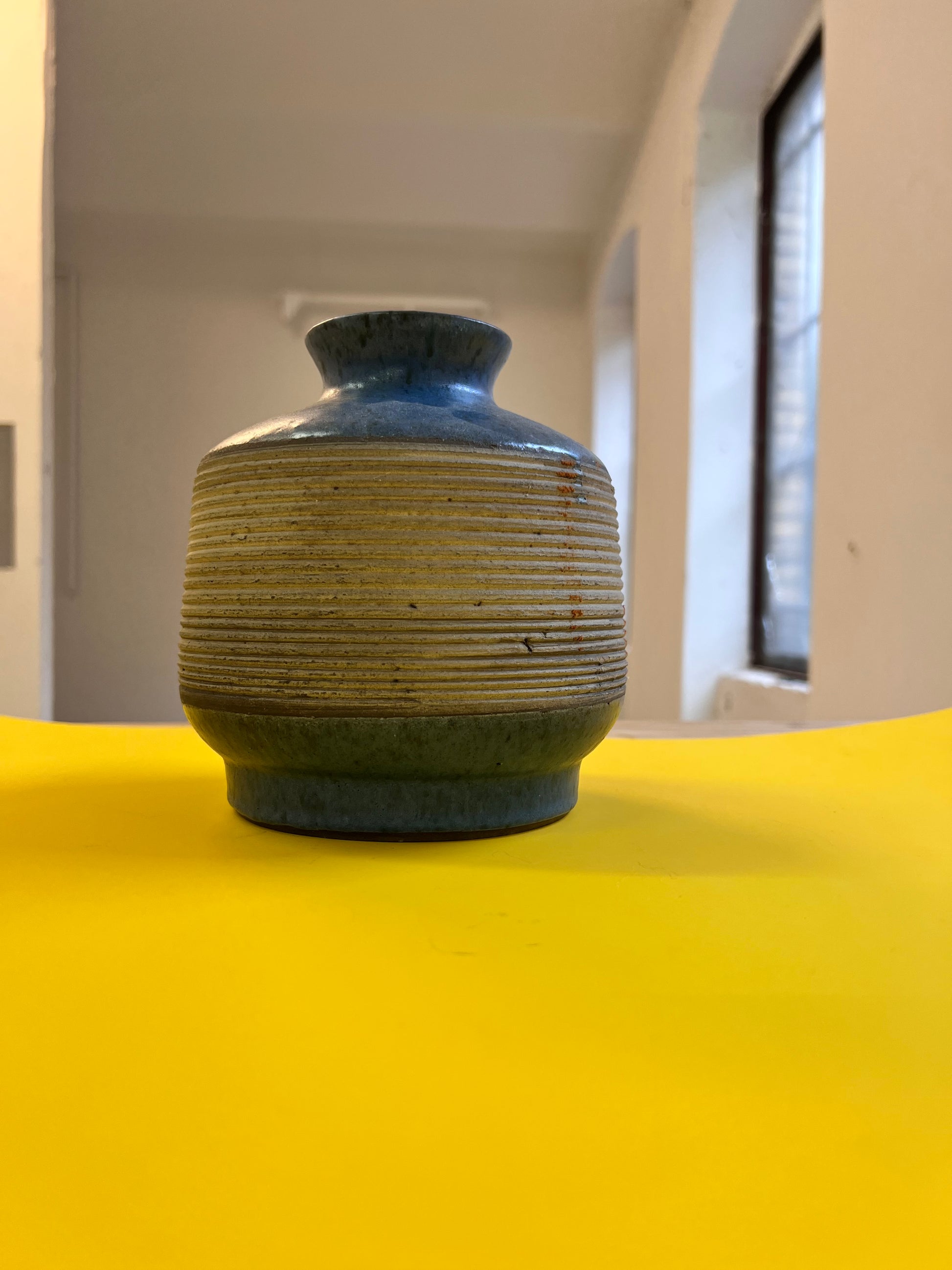 Vase blau braun Kunstkeramik von Karl Jüttner DDR