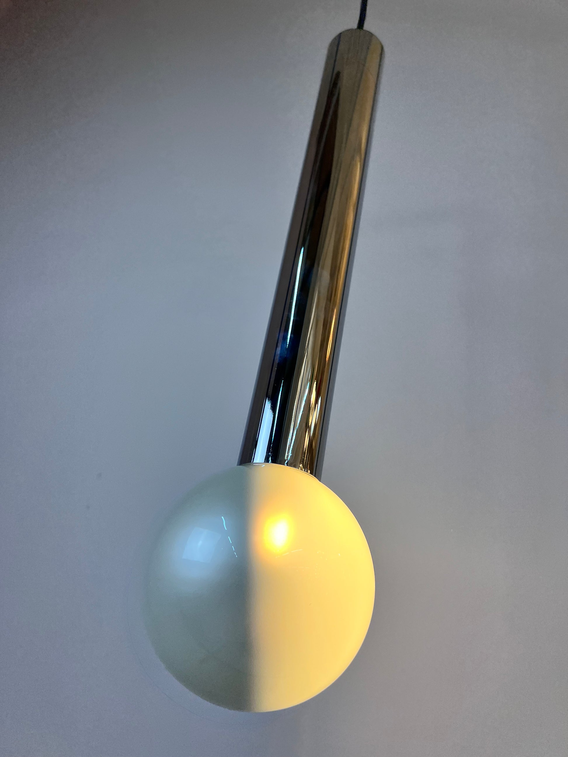 Hängelampe Big Globe Perlmutt Chrom von Motoko Ishii für STAFF