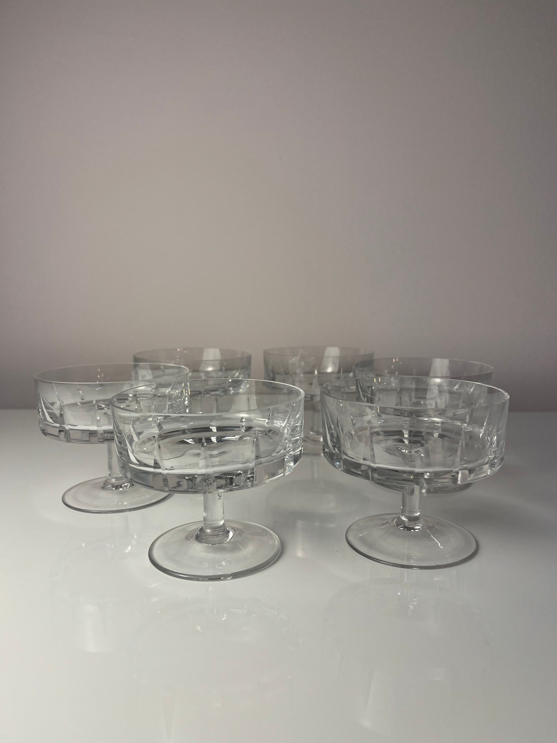 Set: 6x Champagnerschale Kristallglas