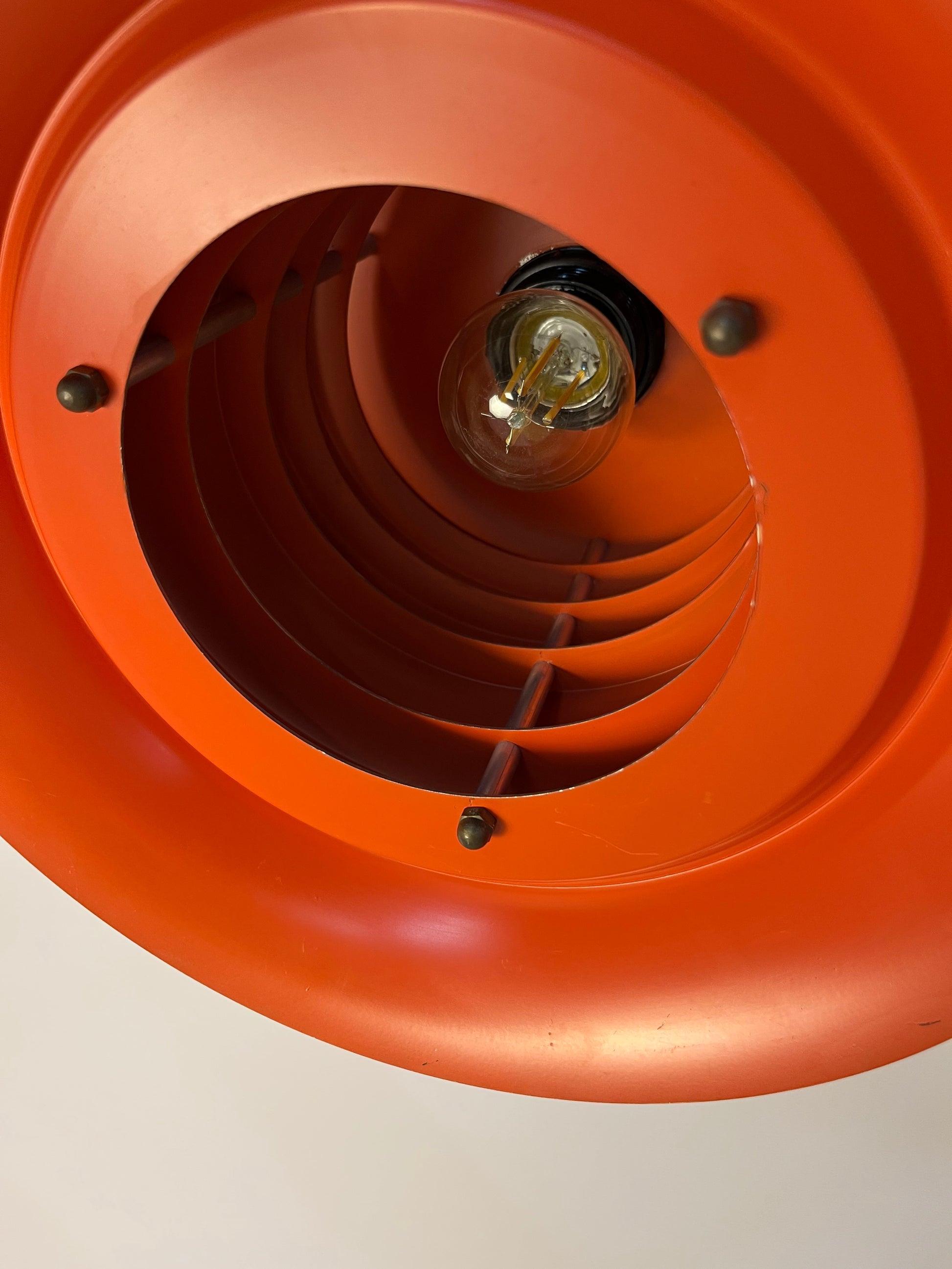 Lamellenlampe silber orange von Carl Thore für Granhaga