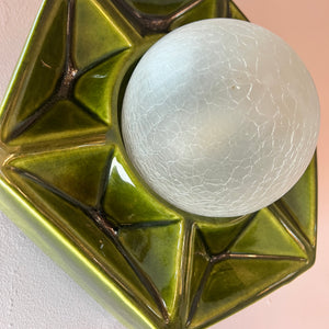 Wandlampe grün Keramik von Honsel