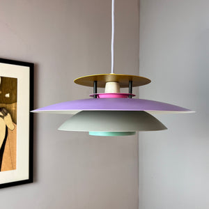 Lamellenlampe neu lackiert lila pink mint