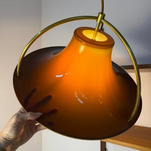 Hängelampe Modell Single braun orange von Jo Hammerborg für Fog & Mørup