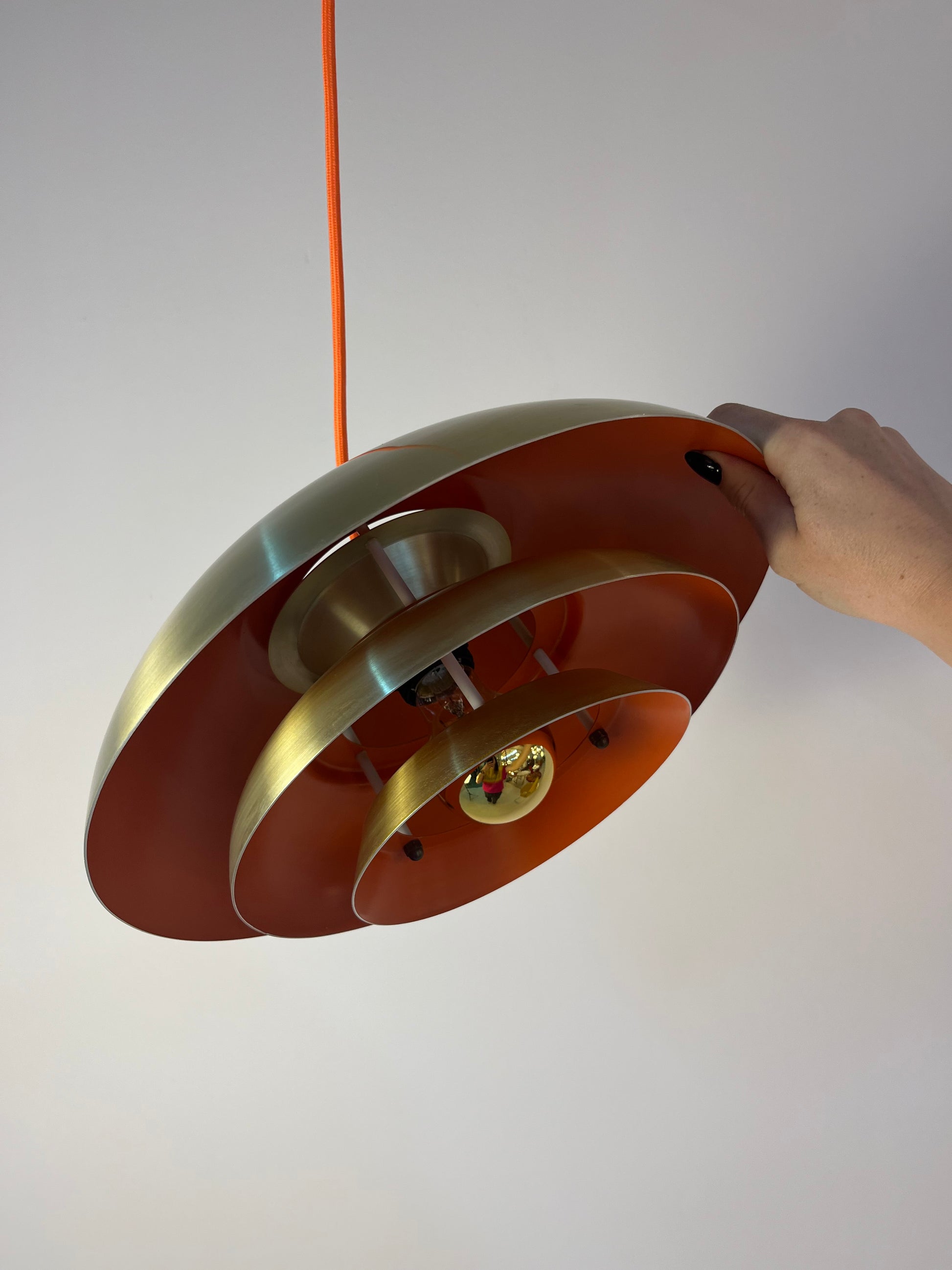 Lamellenlampe gold orange aus Dänemark