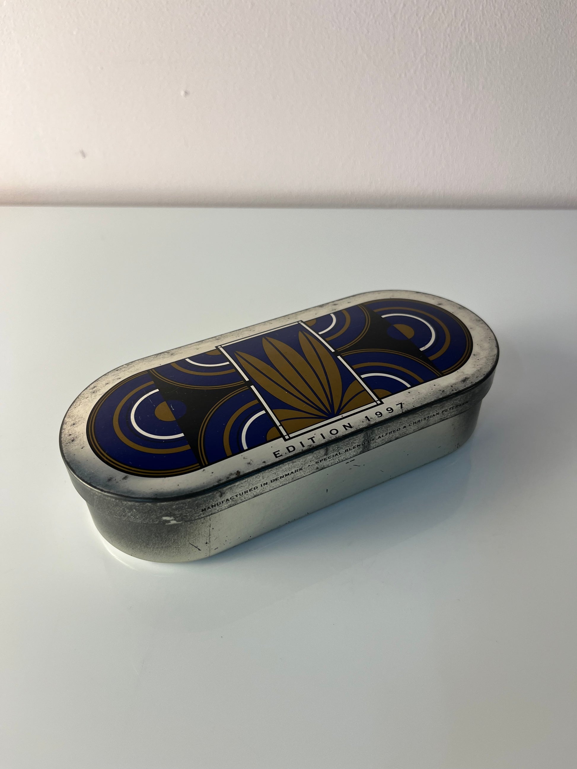 Tabak-Dose Edition 1997 schwarz blau Metall