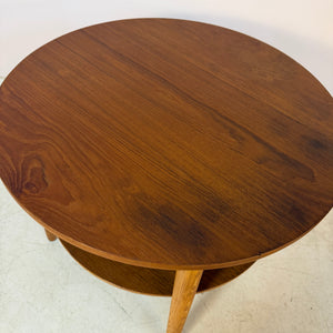 Runder Couchtisch Eiche & Teak aus Dänemark
