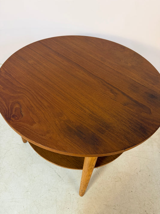 Runder Couchtisch Eiche & Teak aus Dänemark