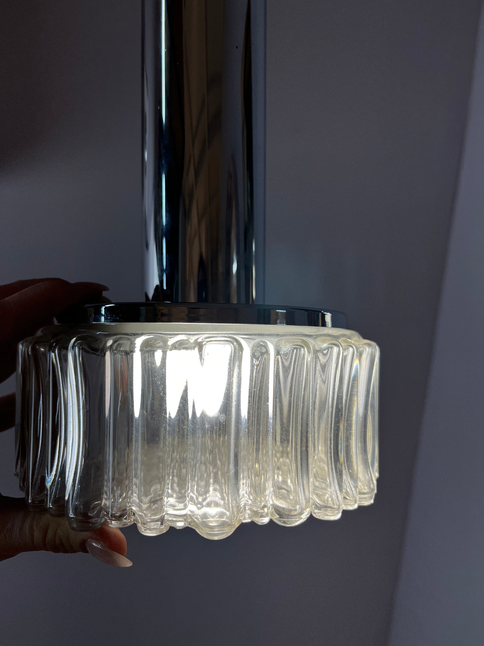 Pendelleuchte Modell P105 Klarglas Chrom von STAFF