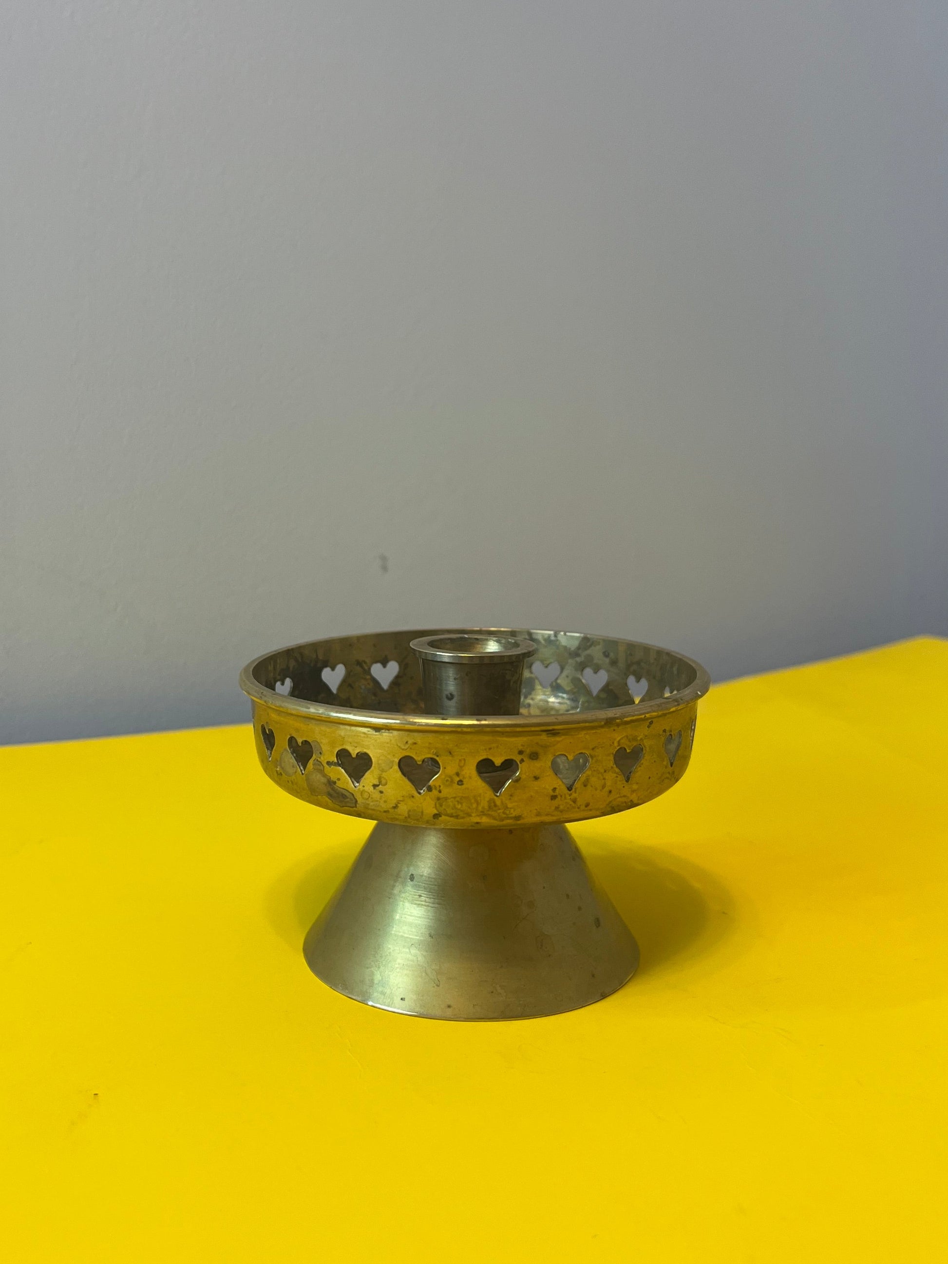 Kerzenständer Messing mit Herzen