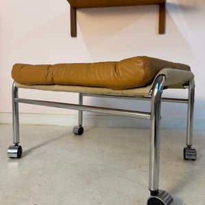 Hocker Modell Bore cognac Chrom von Noboru Nakamura für IKEA